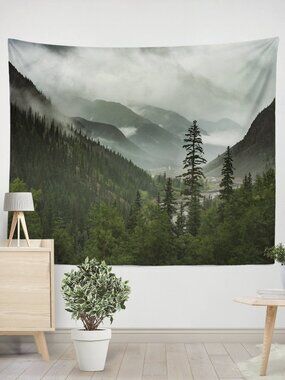 Mountain Valley Nature Wall Tapestry, Large Decor Colorado Scenery